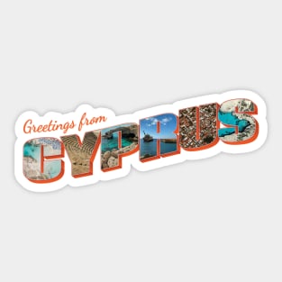 Greetings from Cyprus Vintage style retro souvenir Sticker